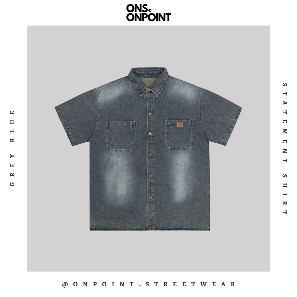 [ONS BY ONPOINT] Statement Shirt - kemeja pria denim kemeja denim unisex oversize korean style denim
