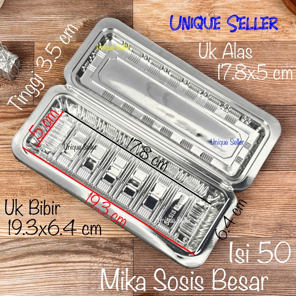 Mika Sosis Besar H24 isi 50 pcs / Tray Mika Sosis Corndog Hotdog Jagung Bakar Sate Cilok Sempol Telu