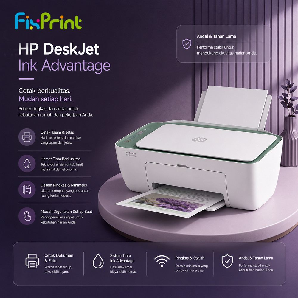 FixPrint - Printer HP DeskJet Ink Advantage 2989 Print Scan Copy Wireless