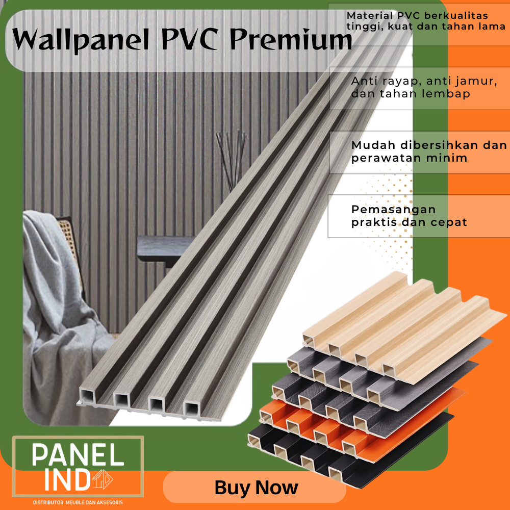 Panel Indo  WPC Wall Panel (INSTANT BANDUNG) Dekorasi Dinding/2.9Mtr Wallpanel PVC Dinding Aestetic/