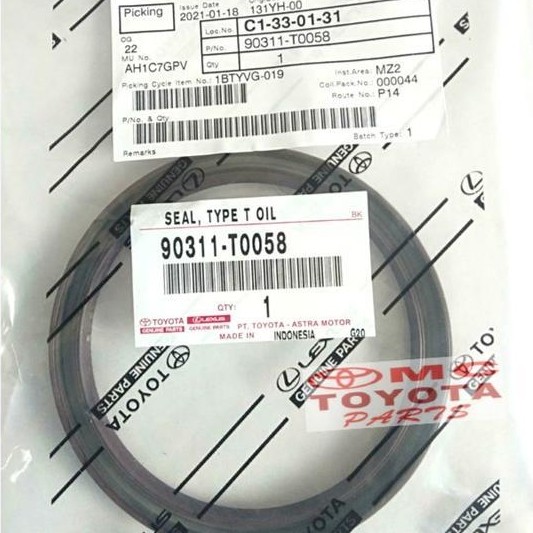SEAL KRUK KREK AS BELAKANG 90311-T0058 INNOVA FORTUNER HILUX HIACE ASLI