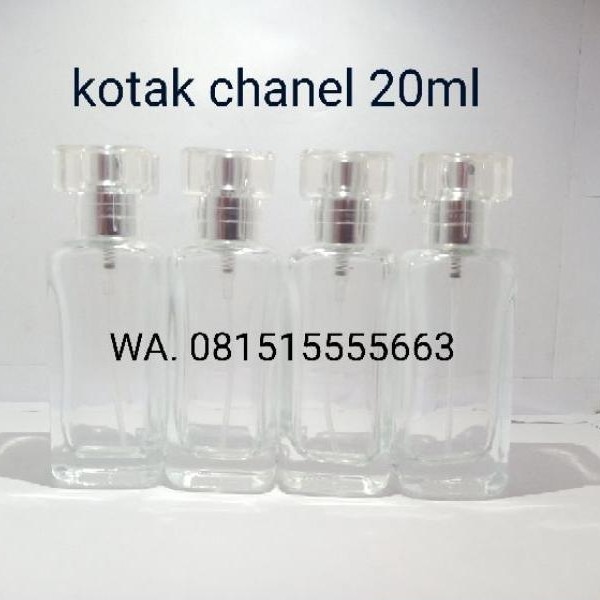 Botol Kotak Chanel 20Ml Kaca 1 Lusin