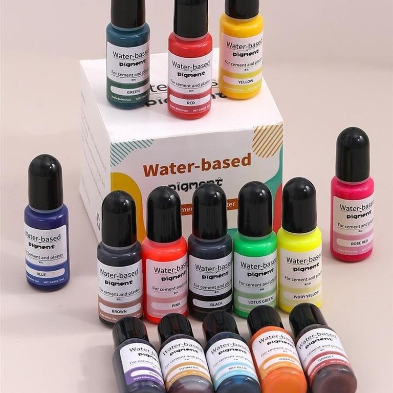 15Colors/Set 10ml Gypsum Cement Pigment Liquid Colorant Dye Gypsum Powder Color Concentrate Plaster
