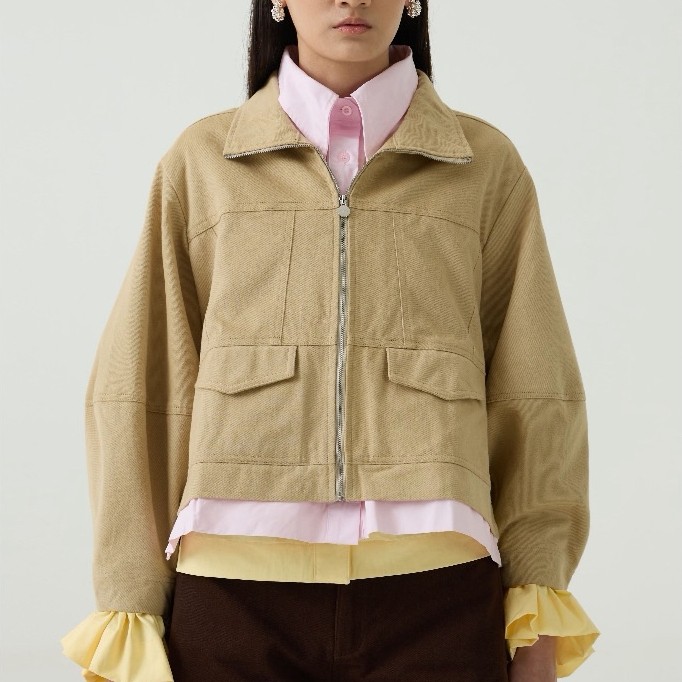 NEW - JASTIP JAKET KHAKI LAYER PINK By NASL (Nagita Slavina)