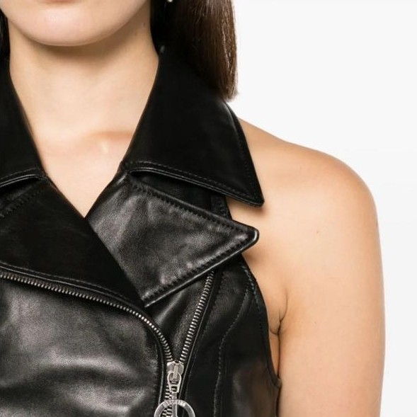 BESTPROMO Rompi Kulit Wanita Sexi / Leather Vest Sexi Girl