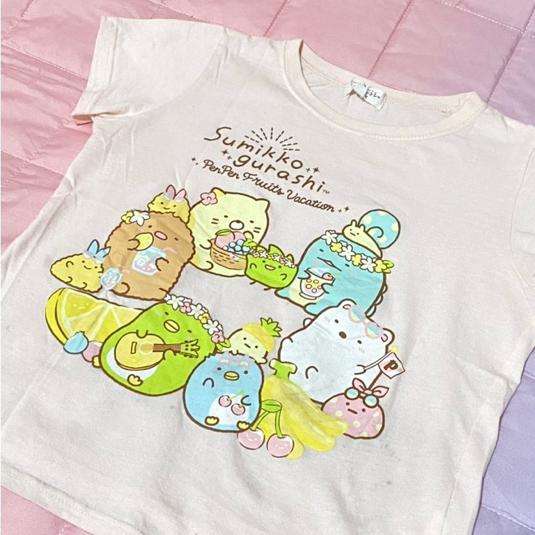 BABY TEE SUMIKKO GURASHI Kaos anak wanita ld kecil lucu imut aesthetic pink coquette