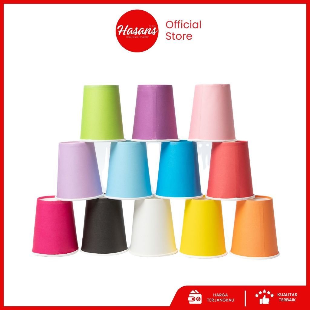Hasans / [10 Pcs] Gelas Kertas Polos / Paper Cup / Gelas Ulang Tahun Polos / Party Equipment Cup Pol