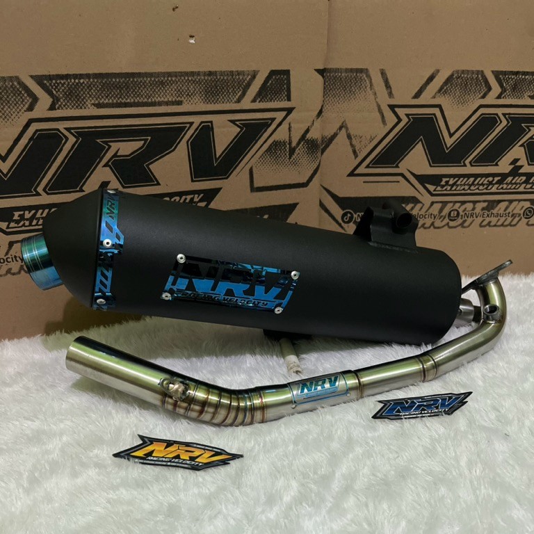 Knalpot PCX 160 / VARIO 160 COPY CMS paket blue Leher 26-38 free request Saringan+diameter Out