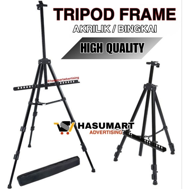 Tripod Stand Besi / Stand Akrilik Sign / Tripod Frame / Tripod Papan Bunga