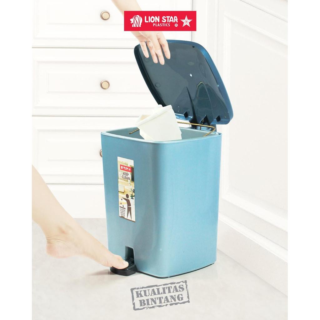 MICTON Lion Star C-7 Square Step On Dustbin 14 Liter Tempat Sampah Injak Ember Pedal Tutup Plastik K