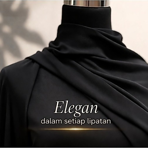 1  Roll kain Sifon Silky ARAB/ Sifon Jetblack LEUWITEX Plat Hijau