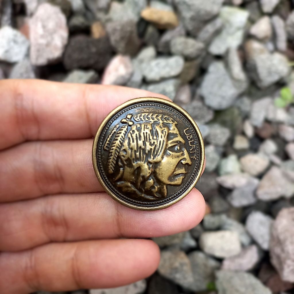 Classic Indian Face Liberty Pattern Coin Button Screwback Concho | Leather Craft Accessories