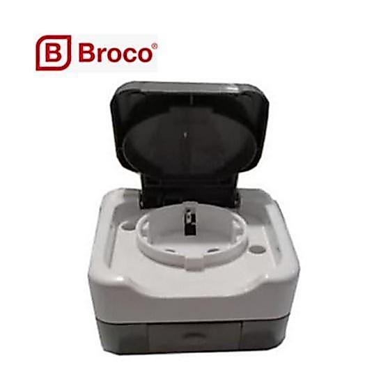 Stopkontak colokan outdoor broco atlantik dengan tutup tempel socket