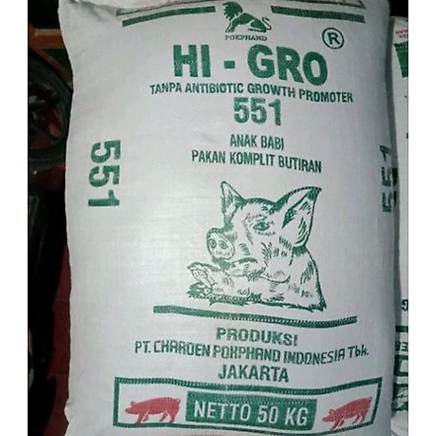 PUR BABI PUR AYAM PUR BEBEK Pur Hi Grow 551 Repack 1 Kg Pakan Ayam Burung Pelet Pokphand babi POOR B