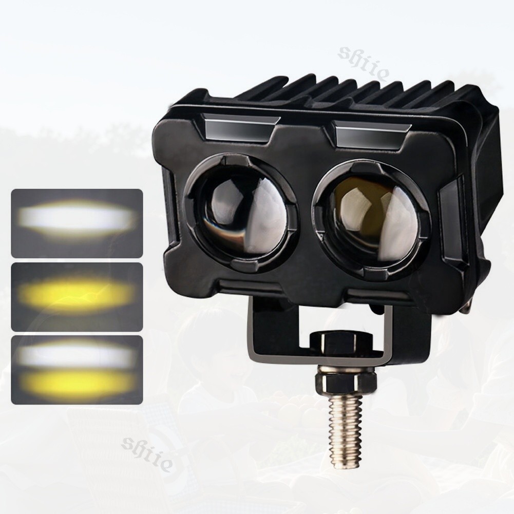 Lampu Sorot LED 2 Mata Super Terang Full Aluminium untuk Mobil Motor