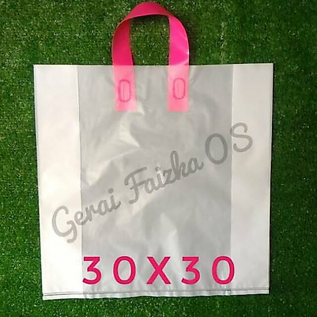 Plastik shopping bag plastik box kue 30x30 | ISI 25 pcs