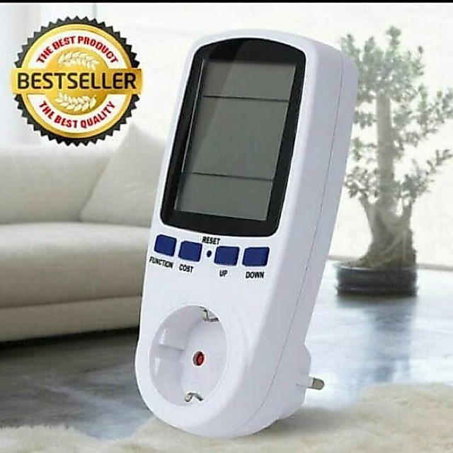 Stop Kontak Energy meter Watt Volt Ampere Energi Meter Alat Penghitung Daya Listrik