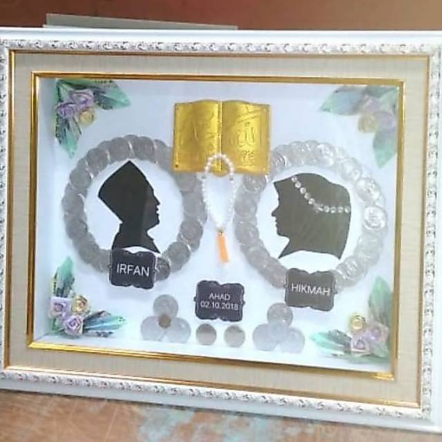 Frame bingkai 3D mahar uang custom uk. 40x60cm