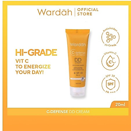 Wardah C Defense DD Cream 20ml/Alas Bedak Wardah/DD Cream Light/DD Cream Natural