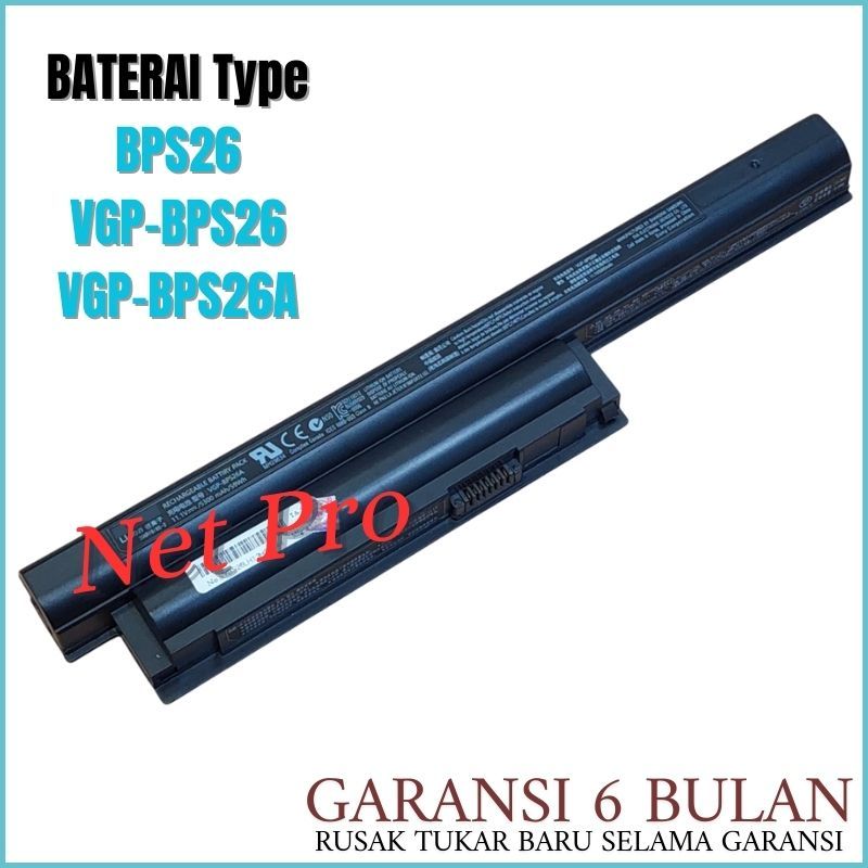 Baterai Laptop Sony Vaio VGP-BPS26 VGP-Bps26, VGP-BPS26A, Bps 26 Series -NPRO
