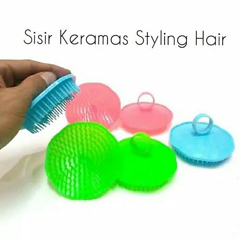 Sikat Silikon Cuci Rambut Keramas Sisir Spa Gosok Pijat Kulit Kepala
