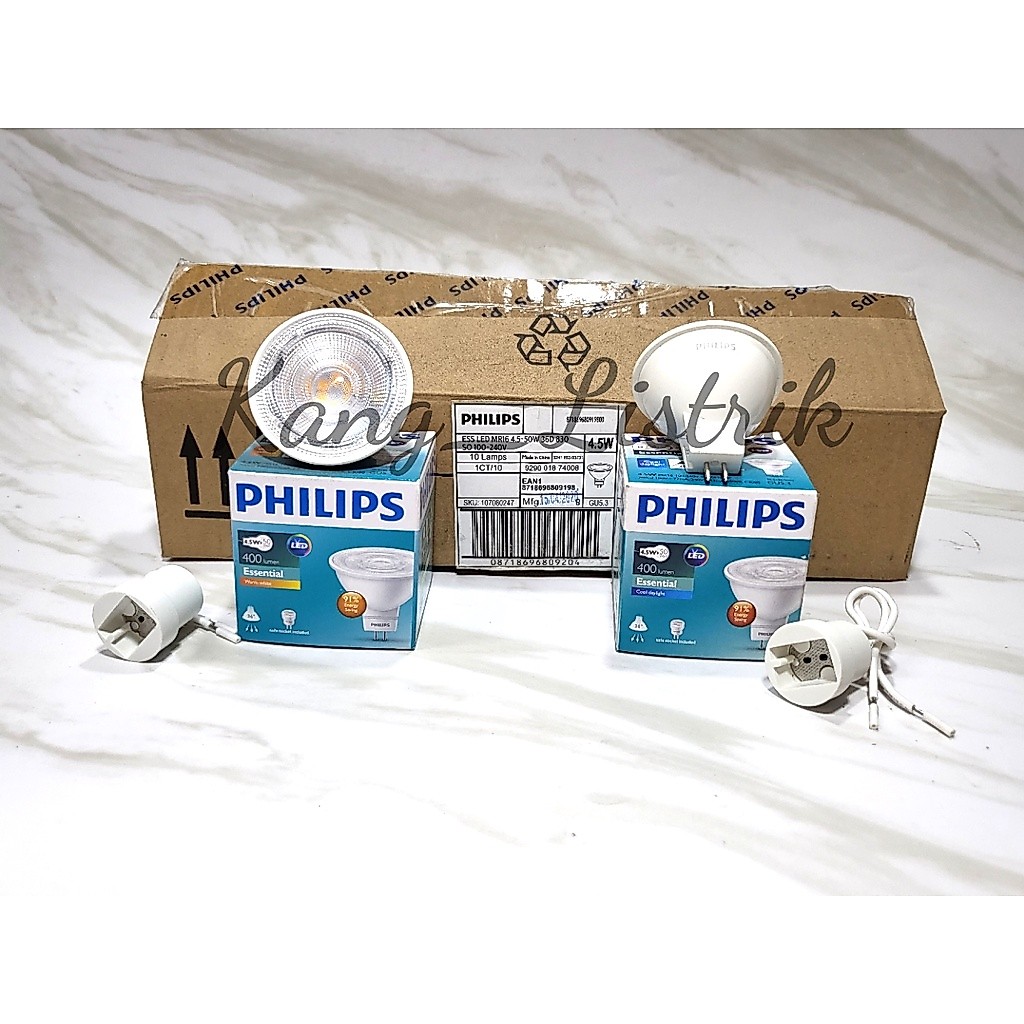 Lampu Philips Essential MR16 LED 4.5Watt 220VAC 36D / MR16 Philips 4,5W