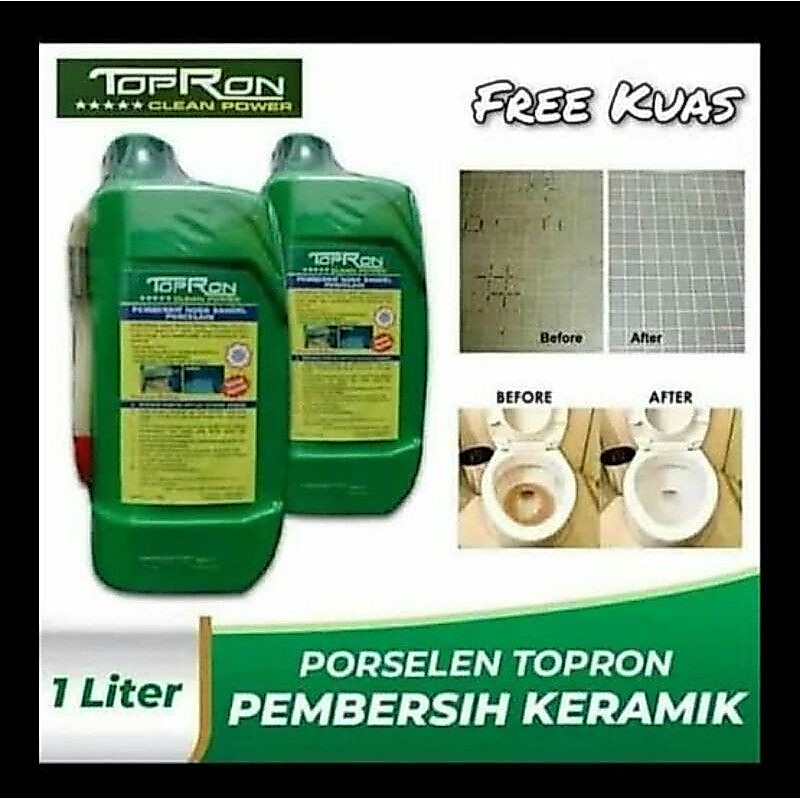 TOPRON PEMBERSIH KERAMIK KAMAR MANDI FREE KUAS / PEMBERSIH WC AMPUH 1000 ml