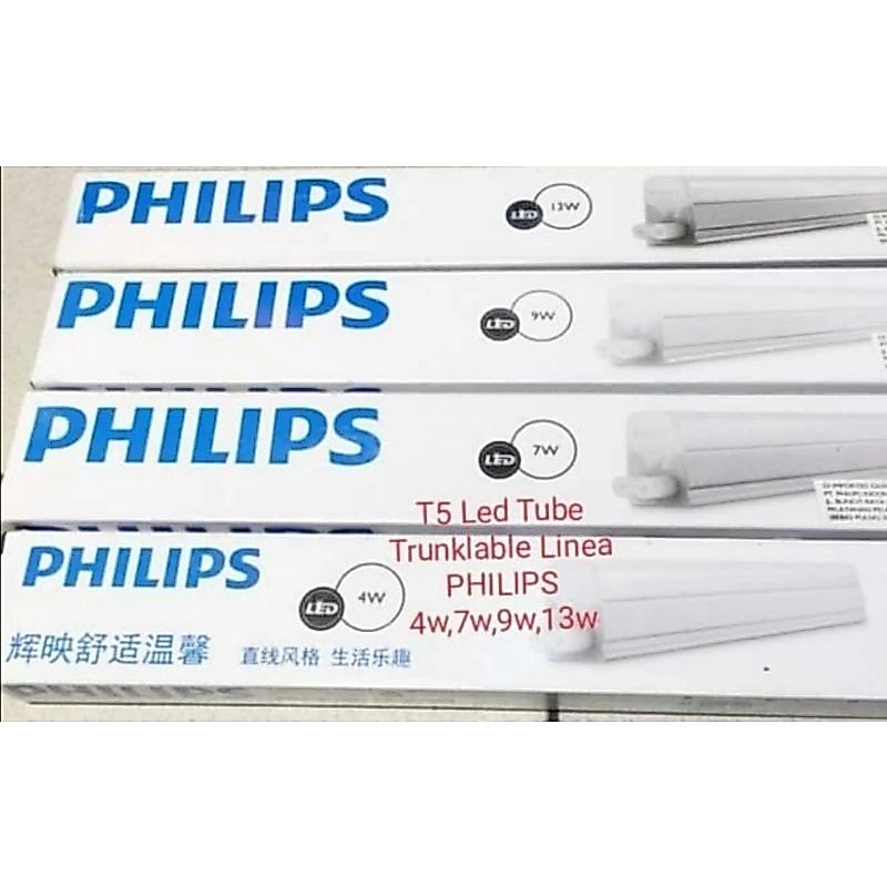 Lampu TL Neon T5 LED Philips Linea Panjang 4w(30cm) 7w(60cm) 9w(90cm) 13w(120cm) cdl/ww