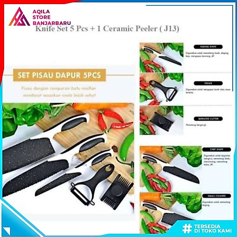 Pisau J13 5in1 Set / Pisau J13 5 PCS / Pisau Set 5 IN 1 Keramik J13