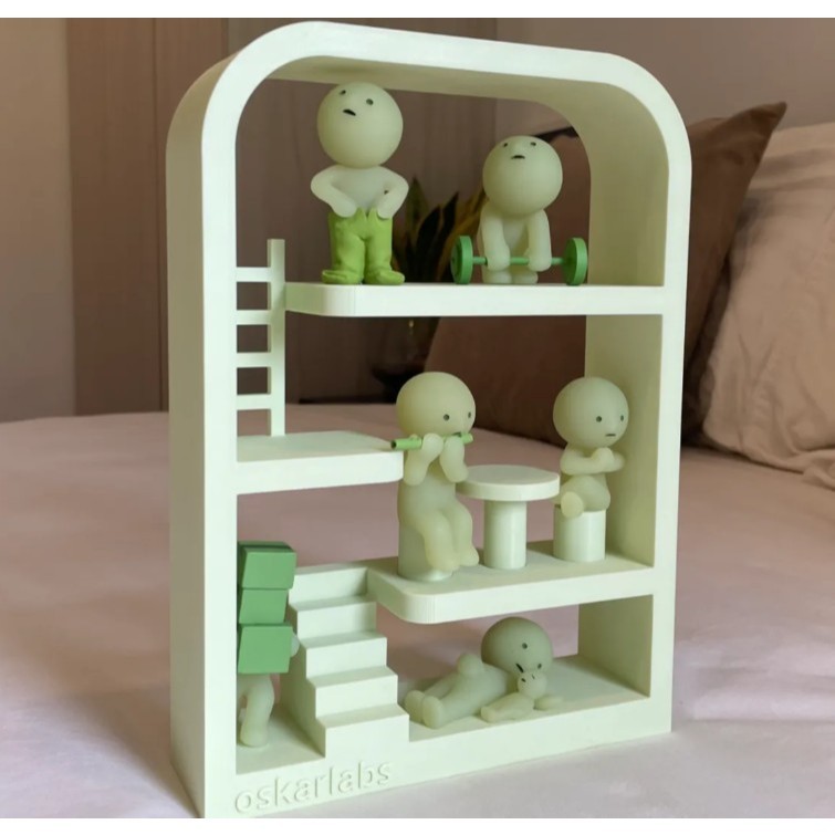 BIGCUAN Smiski House Display Shelf Collectible Pajangan Koleksi Mainan Figure Blind Box