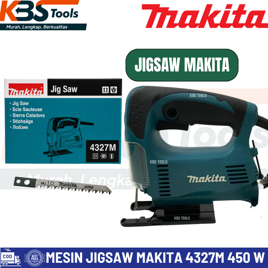 Makita Gergaji Jigsaw Listrik Portable Mesin Potong Kayu Triplek  Besi Ringan Presisi Ergonomis
