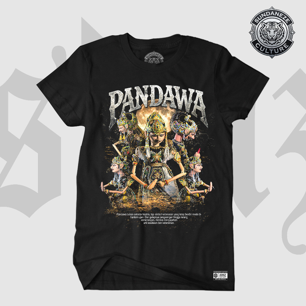 Kaos Wayang Golek PANDAWA 5 | Kaos Budaya Sunda Premium | Baju Distro Pria