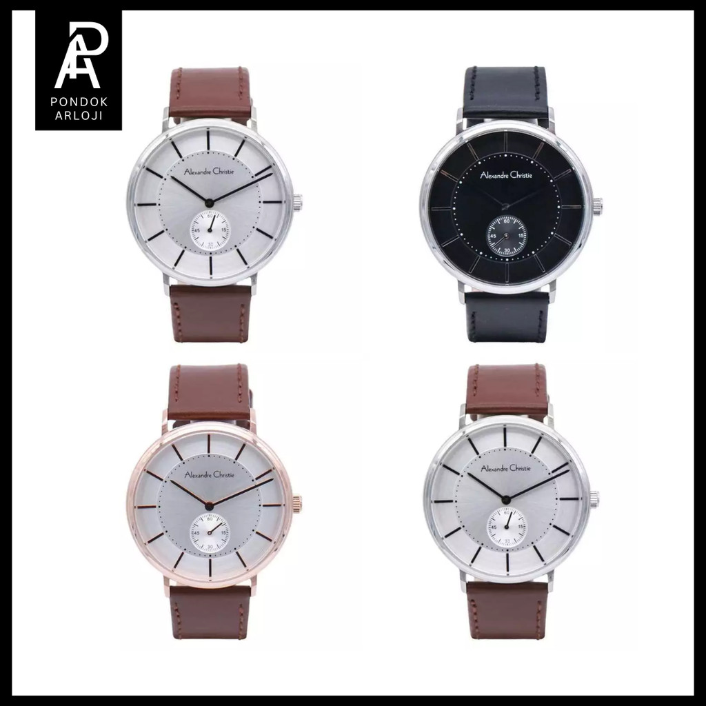 ORIGINAL Jam Tangan Pria Alexandre Christie AC 8493 / ac8493 / 8493 Leather