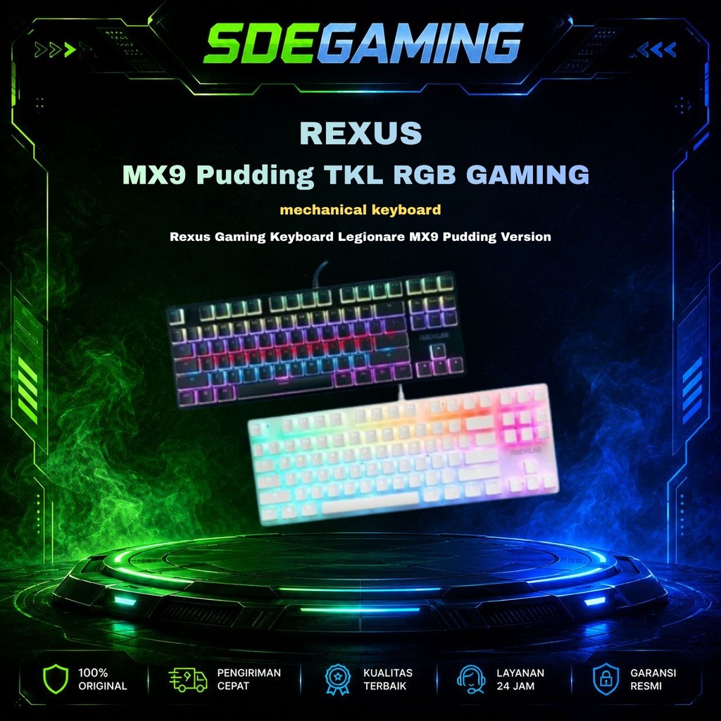 Rexus MX9P / MX9 Pudding TKL RGB Gaming Keyboard