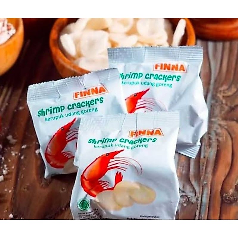 (EXP TERBARU) ECER 1pcs Shrimp Crackers Kerupuk Krupuk Udang Goreng Finna Sachet Siap Makan Shrimp C