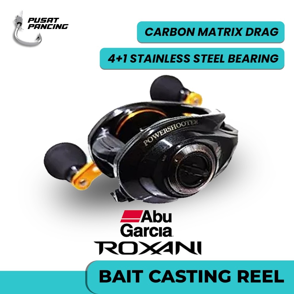 ABU GARCIA Reel Baitcasting ROXANI POWERSHOOTER JDM 8.0:1 4+1BB Carbon Drag Freshwater Saltwater