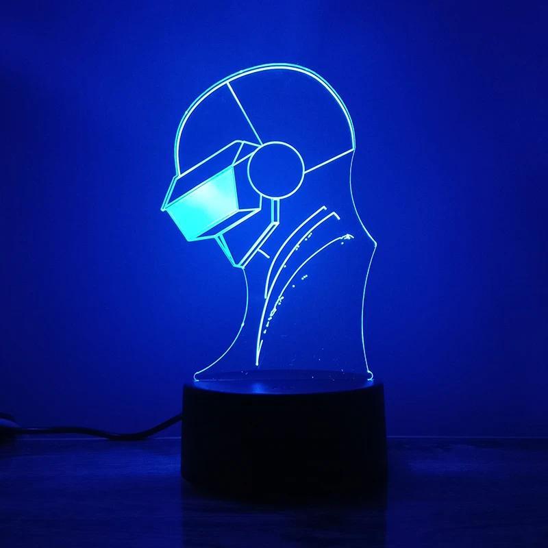 Daft Punk 3d Led Lamp For Bedroom Figure Avatar Night Lights Children's Room Decor Birthday Holiday 