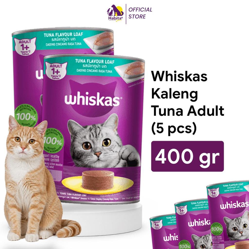 Whiskas Cat Kaleng 1 BOX (5 pcs). Makanan Basah Kucing Dengan Tekstur Lembut Dan Aroma Yang Disukai 