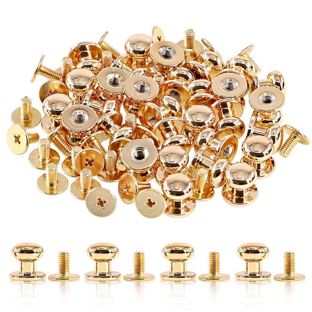 Rivet Screw Set 50pcs Baut Pentul Kerajinan Kulit Kanvas Tas Sepatu Sabuk Kepala Biksu Kuat Awet