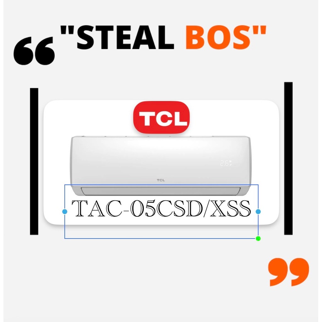 [INSTANT] [TRADEIN] AC TCL 1/2 PK STANDARD R32 TAC-05CSD/XSS UNIT ONLY GOLD FIN LOW WATT DAN INDIKAT