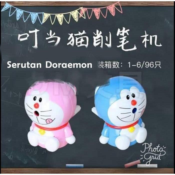 BIG SALE Serutan DORAEMON - Rautan Meja Putar Pensil Karakter Doraemon - Biru muda