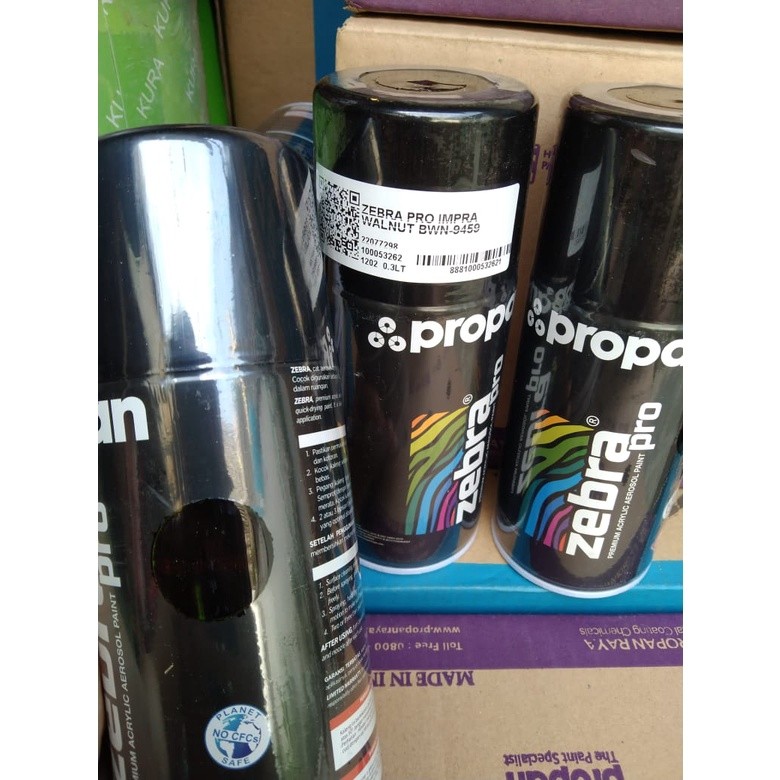 pilok pilox cat motif kayu propan zebra pro impra walnut brown 9459 300ml / 0.3lt propan