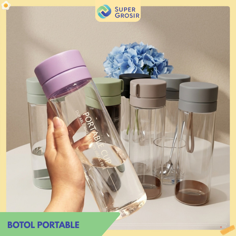 [SUPER GROSIR] Botol Minum Portable Aesthetic 500ml Tumblr Air Minum Plastik