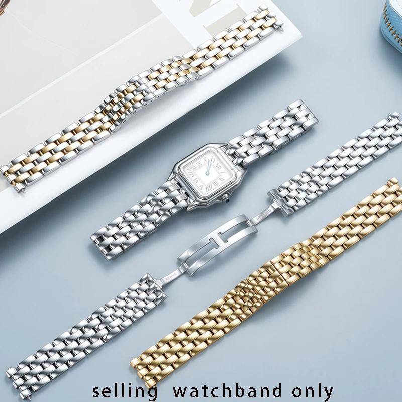 Tali jam tangan trendi baru untuk seri Cartier Cheetah WSSA0013 015, tali jam tangan stainless steel
