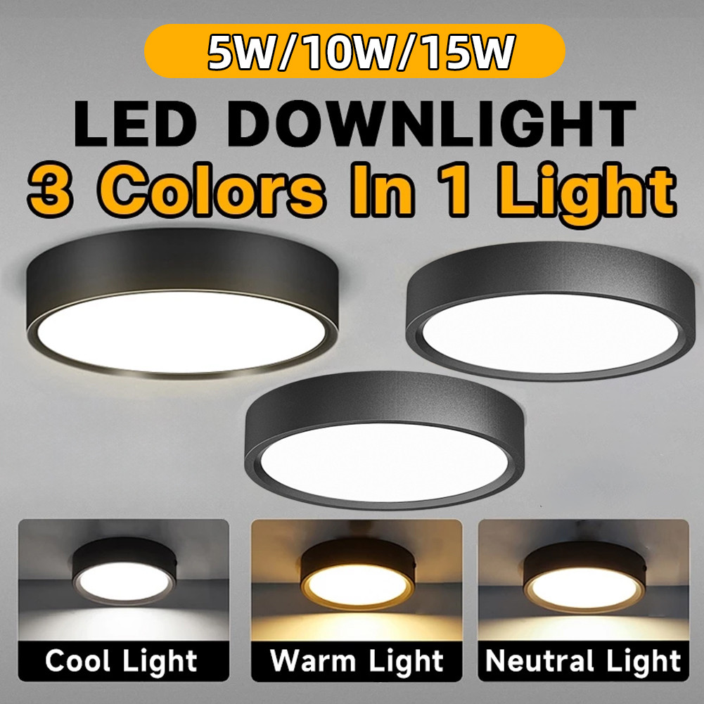 Lampu Plafon 3 Warna Dimmable Ultra Tipis untuk Interior Kamar Mandi Rumah
