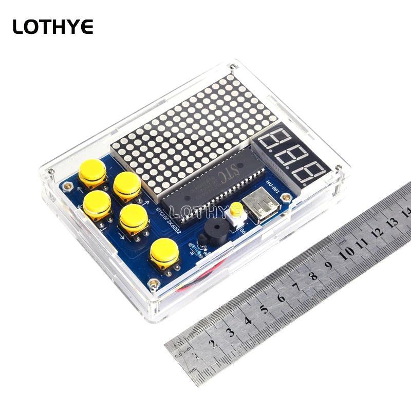 Kit Mesin Game Pixel DIY Kit Elektronik 51 Mikrokontroler Game Balap Pesawat Ular Perakitan Solder y