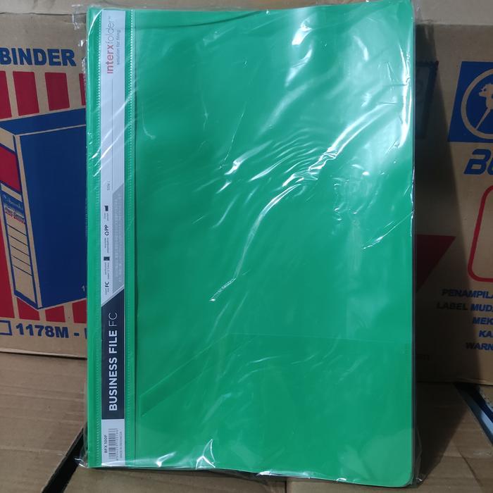 Business File Folder F4 Folio map tulang plastik hijau