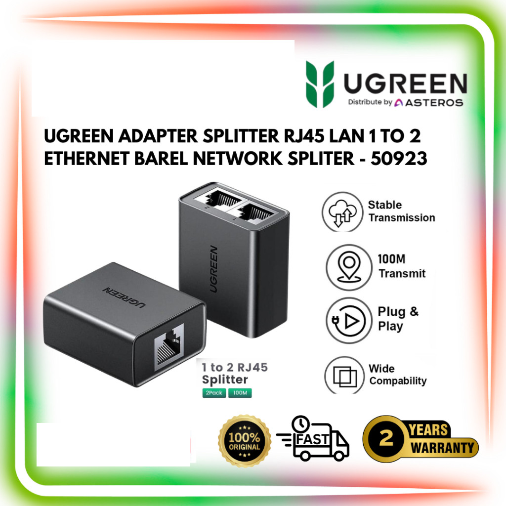 UGREEN ADAPTER RJ45 SPLITTER RJ45 Lan 1 to 2 Network Splitter 50923