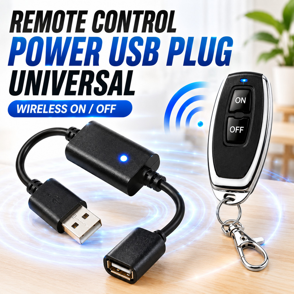Remote Control Saklar Lampu On Off USB 433MHz 5V Wireless Switch Untuk Lampu Baca Kipas Mini Humidif