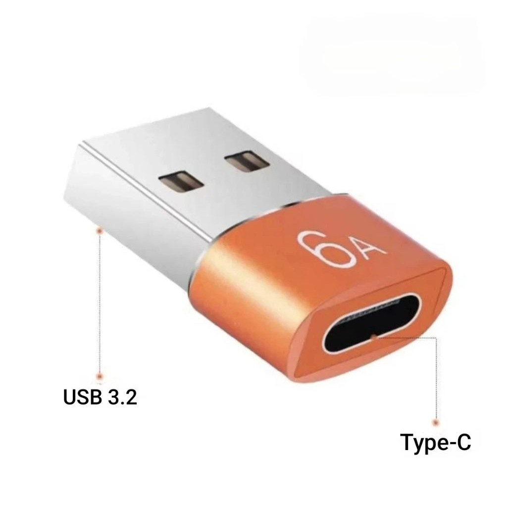 SAMBUNGAN OTG AUX TYPE C ADAPTER CONVERTER TYPE C TO USB 6A 6 AMPERE PER 1 PCS